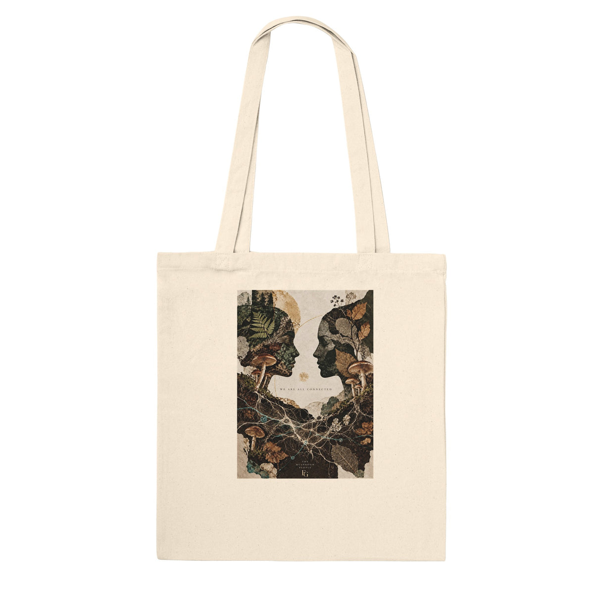 Mushroom People Cotton Tote Bag — product view 3